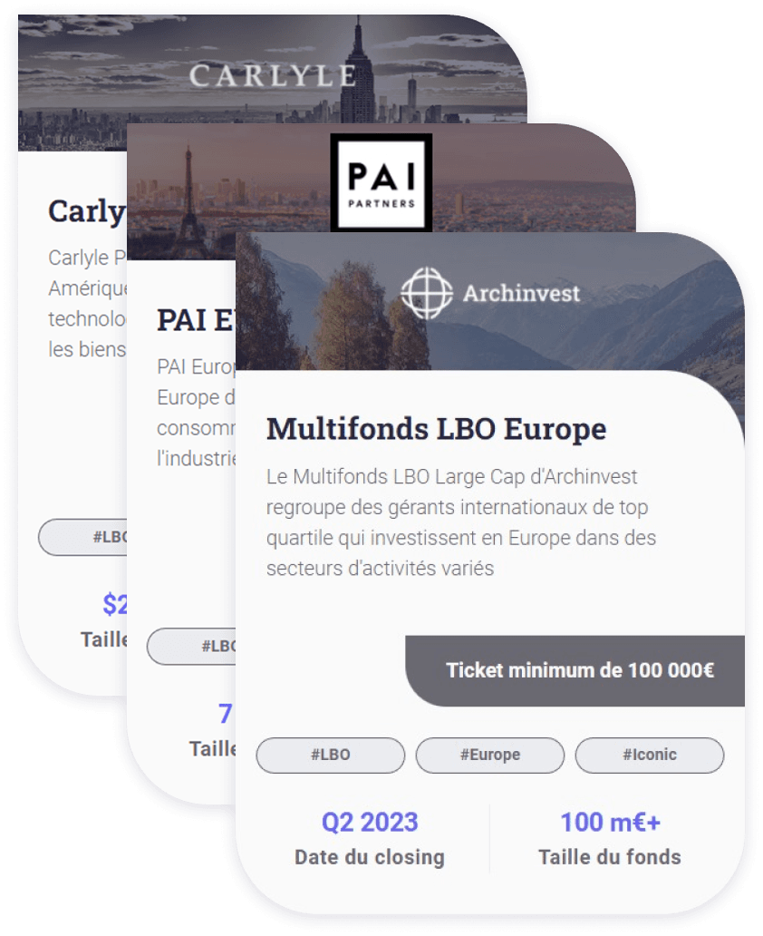 Exemple de participations dans des fonds d'investissements de private equity